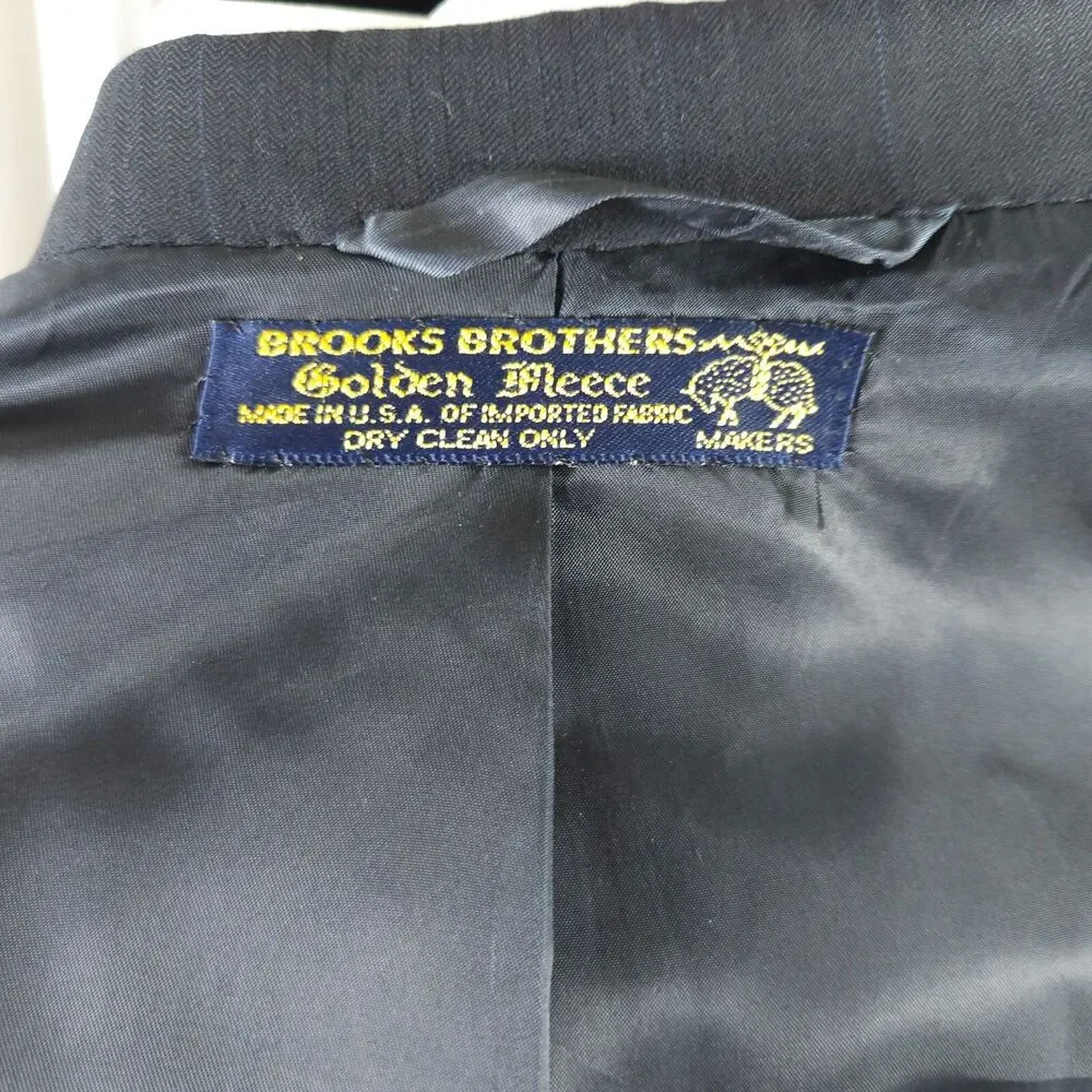 VTG Brooks Brothers Golden Fleece Mens‎ 42R Black 2-Button Sports Coat Blazer